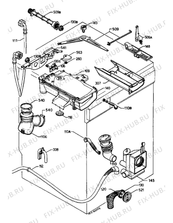 Взрыв-схема стиральной машины Castor OEKOC120 - Схема узла Water equipment